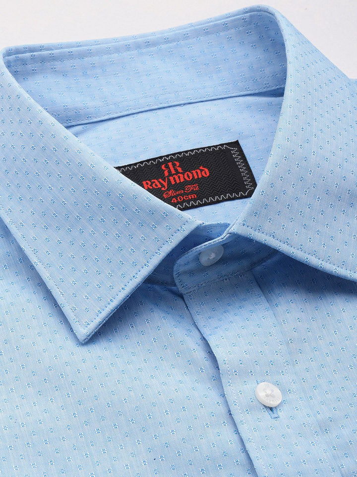 Raymond Pure Cotton Textured Slim Fit Formal Shirt