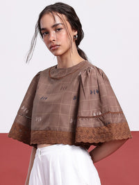 DressBerry Printed Schiffli Crop Top
