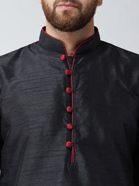 SOJANYA Lelaki Black Woven Design Straight Kurta
