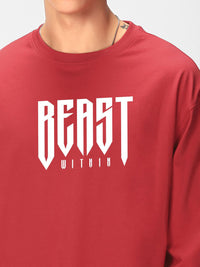 Bewakoof Men Typography Printed Round Neck Pure Cotton Oversized T-shirt
