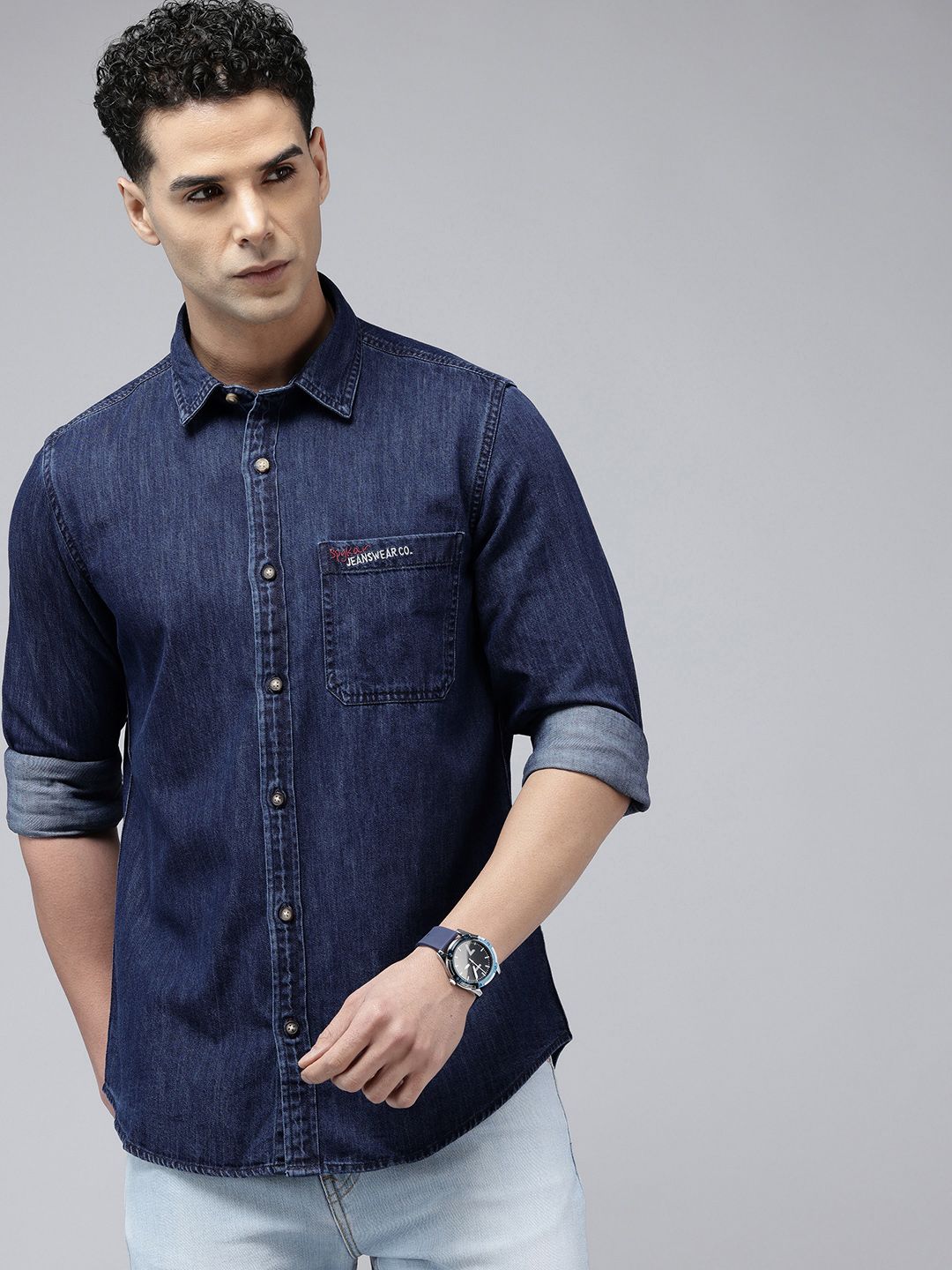 SPYKAR Slim Fit Pure Cotton Casual Shirt