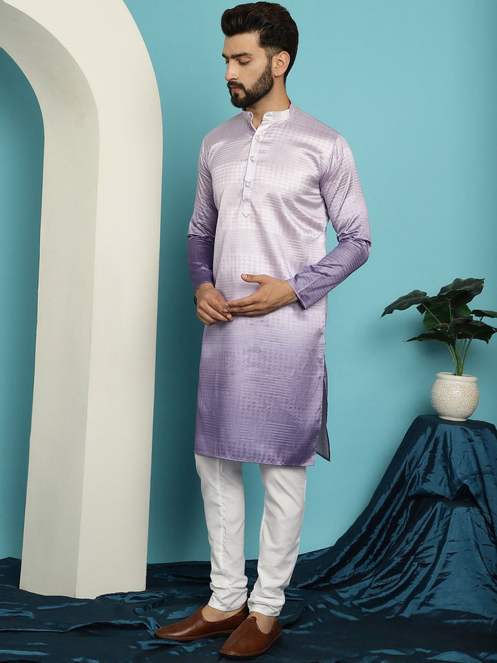 SOJANYA Ombre Striped Straight Kurta with Churidar