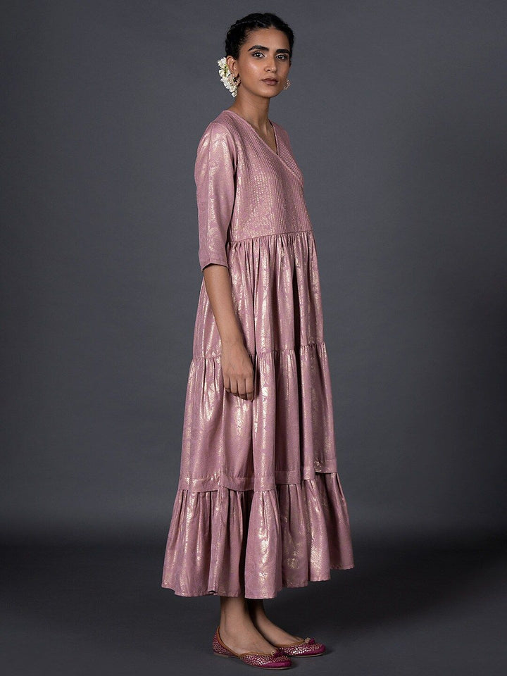 W Purple Ethnic Maxi Midi Dress