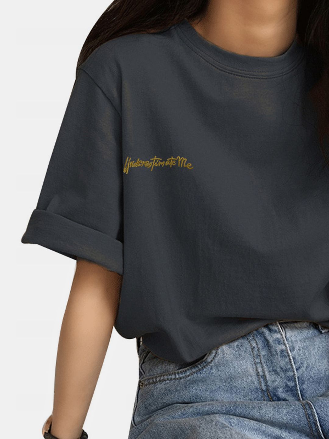 DressBerry Typograghy Printed Round Neck T-shirt