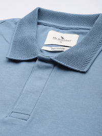 Mr Bowerbird Solid Tailored Fit Polo Collar Pure Cotton T-shirt