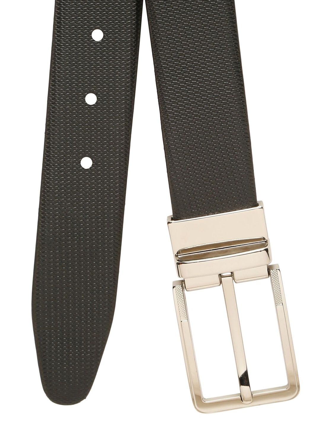 Teakwood Leathers Men Textured Leather Reversible Formal Belt
