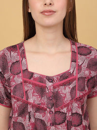 Sweet Dreams Printed Maxi Nightdress OCW-3716 PURPLE