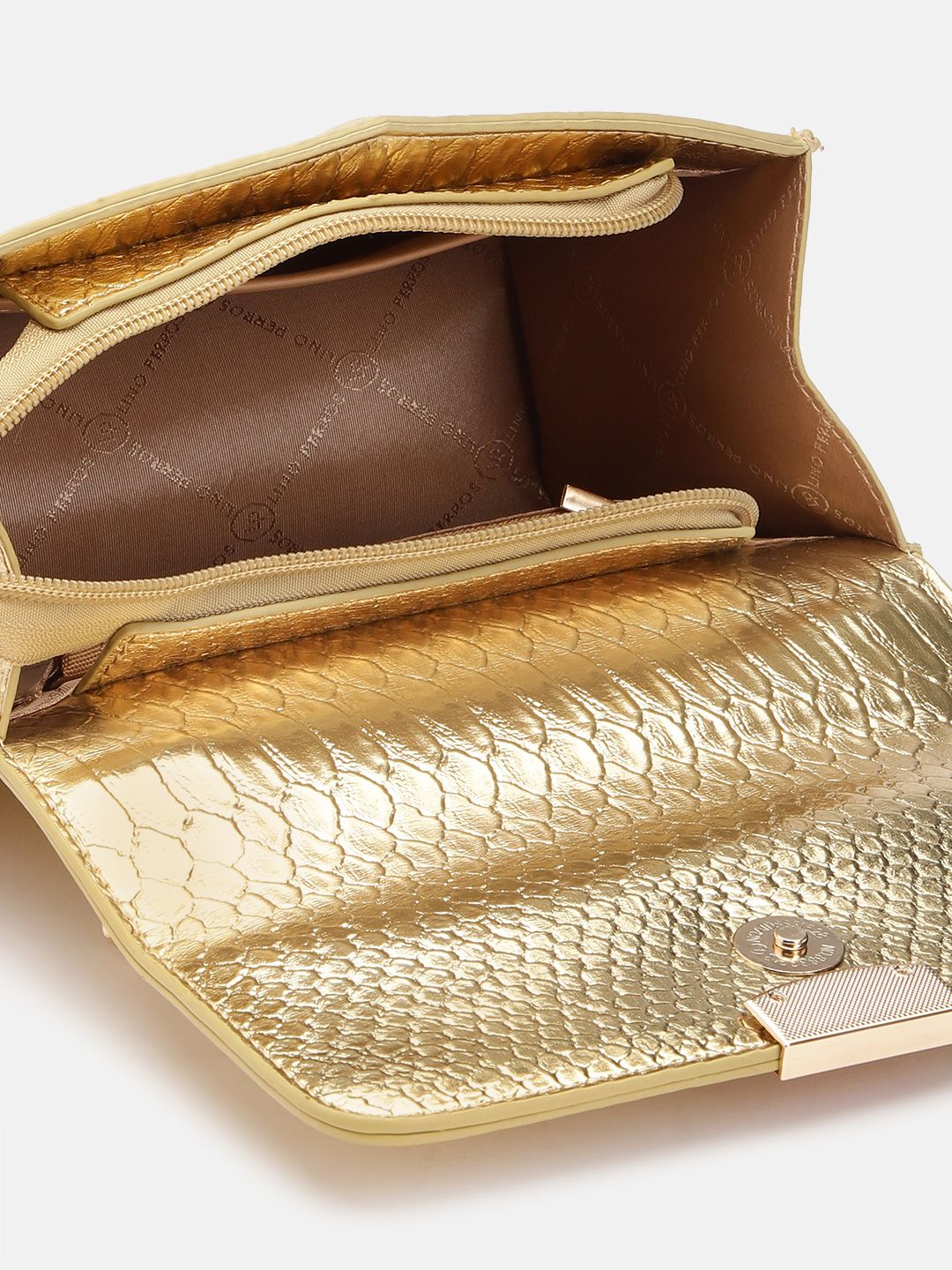 Lino Perros Snake Skin Textured Structured Sling Bag