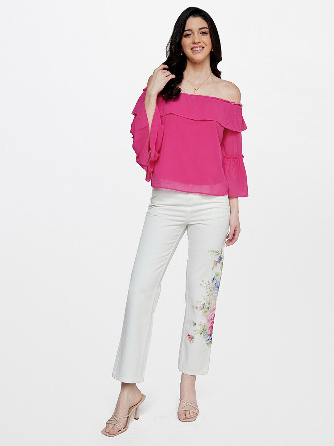 AND Off-Shoulder Bell Sleeve Top