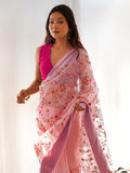 Saree mall Floral Embroidered Organza Saree
