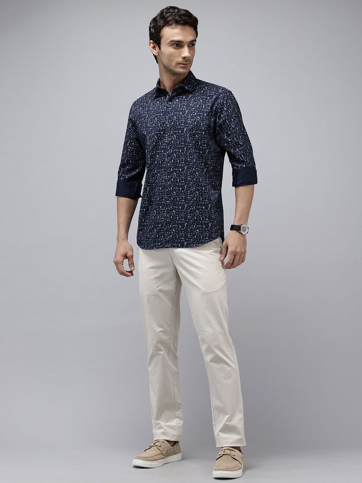 Park Avenue Pure Cotton Slim Fit Abstract Printed Casual Shirt