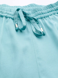 STREET 9 BASICS Women Turquoise Blue Regular Fit Solid Joggers