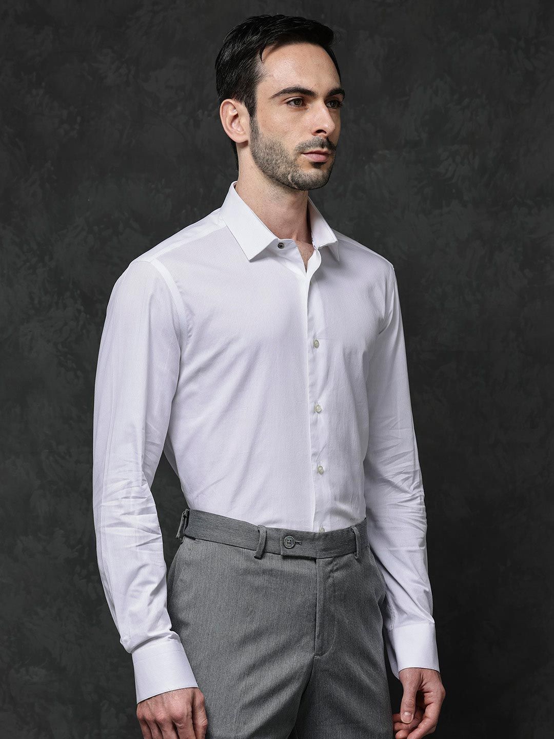 RARE RABBIT Men Bovec Regular Fit Classic Striped Shirt