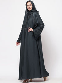 KLOTTHE Women Grey Embellished Burqa With Scarves