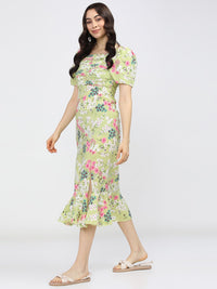 Tokyo Talkies Women Floral Print Fit & Flare Dress