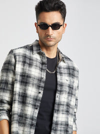 THE BEAR HOUSE Slim Fit Tartan Checked Flannel Pure Cotton Casual Shirt