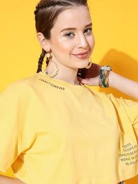 STREET 9 Women Yellow Printed Tshirt