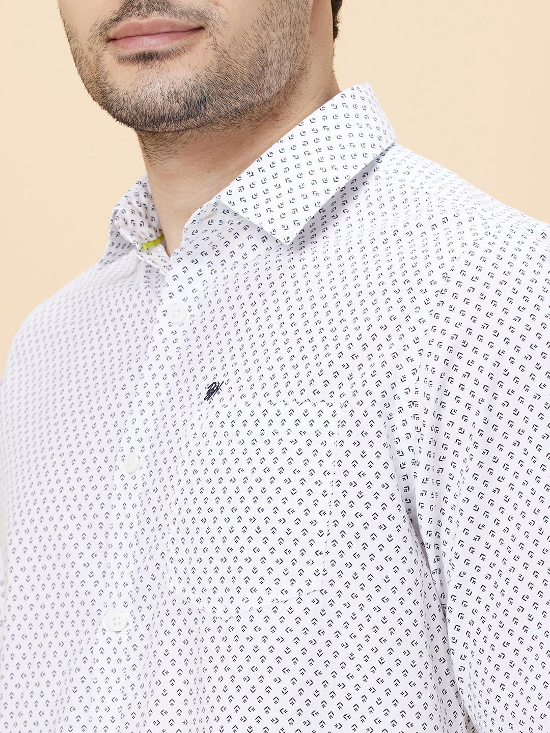 Being Human Micro Ditsy Printed Cotton Slim Fit Casual Shirt