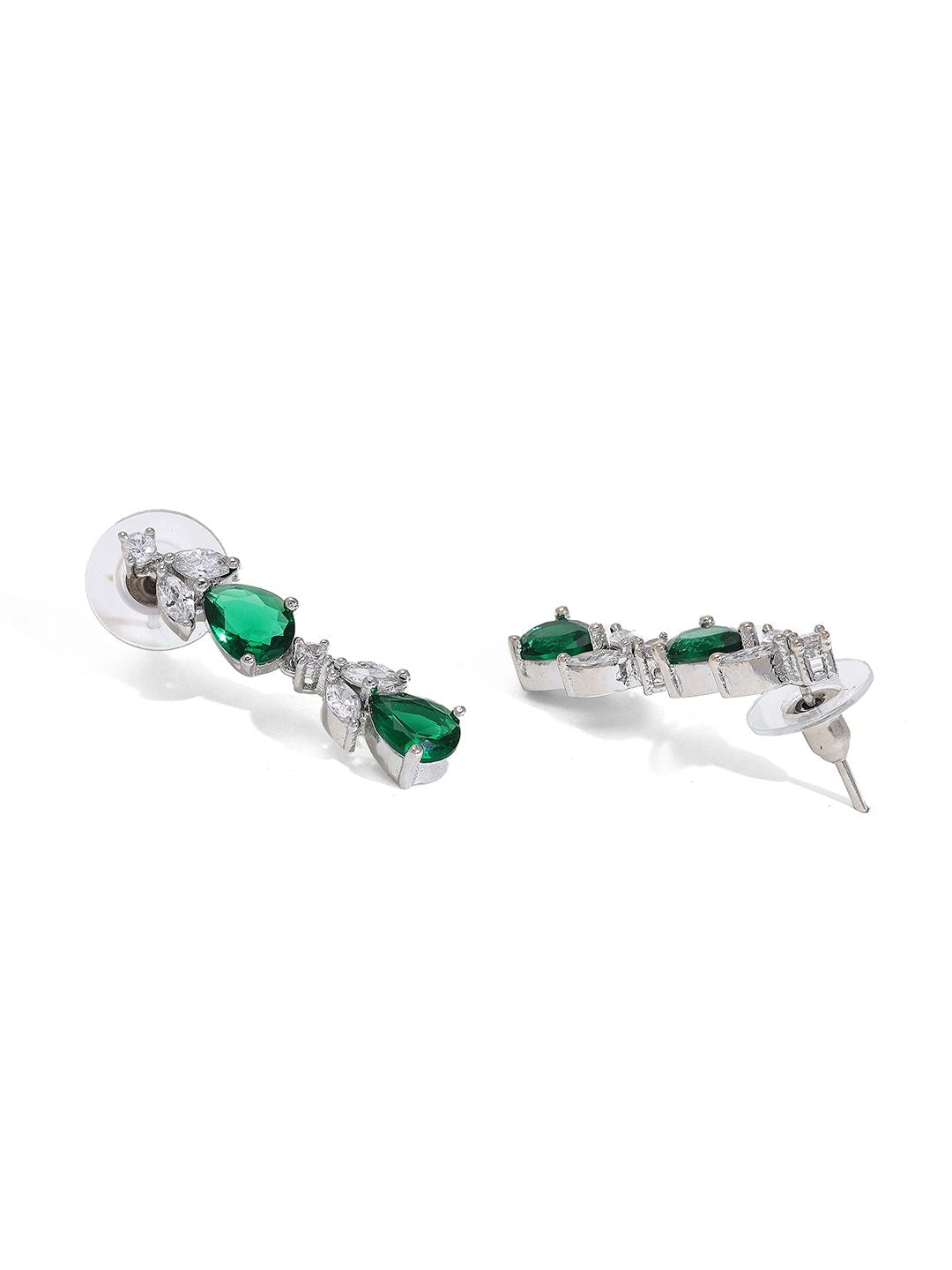 Priyaasi Silver-Plated AD-Studded Jewellery Set