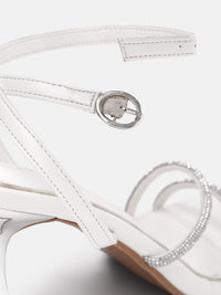 Lino Perros Rhinestones Embellished Mid-Top Party Slim Heels