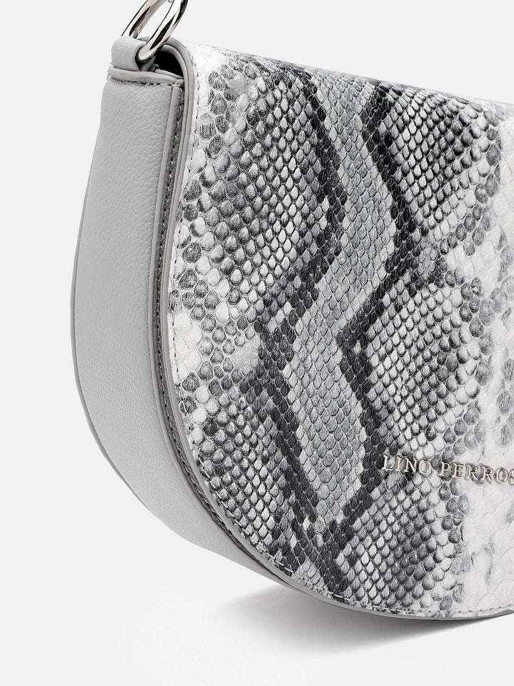 Lino Perros Snake Skin Textured Structured Shoulder Bag