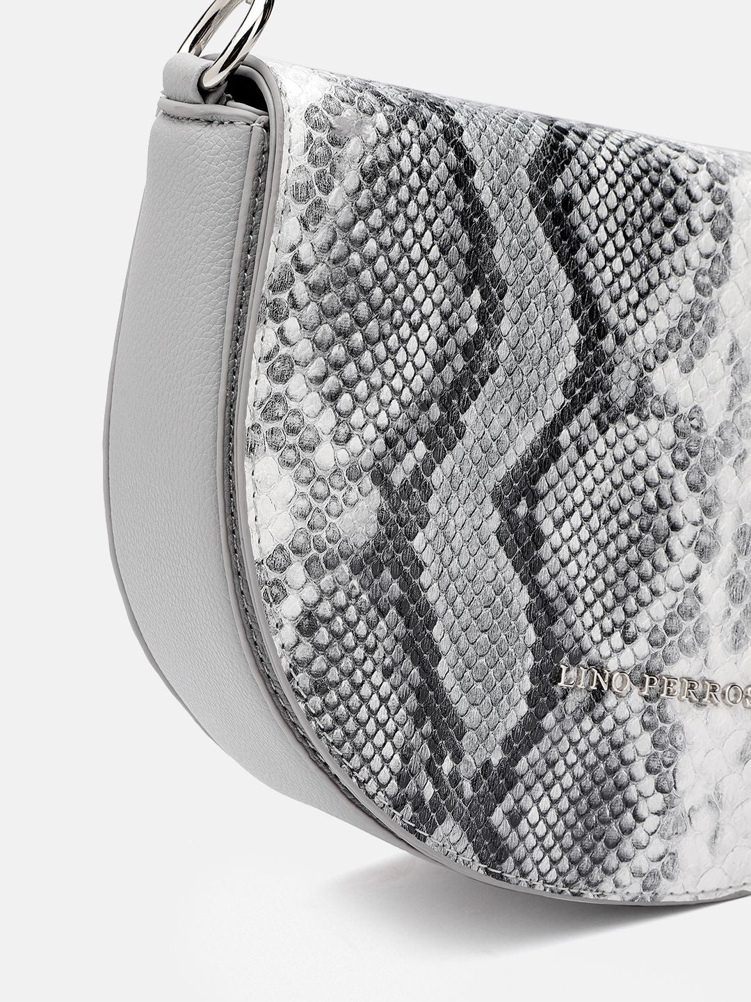 Lino Perros Snake Skin Textured Structured Shoulder Bag