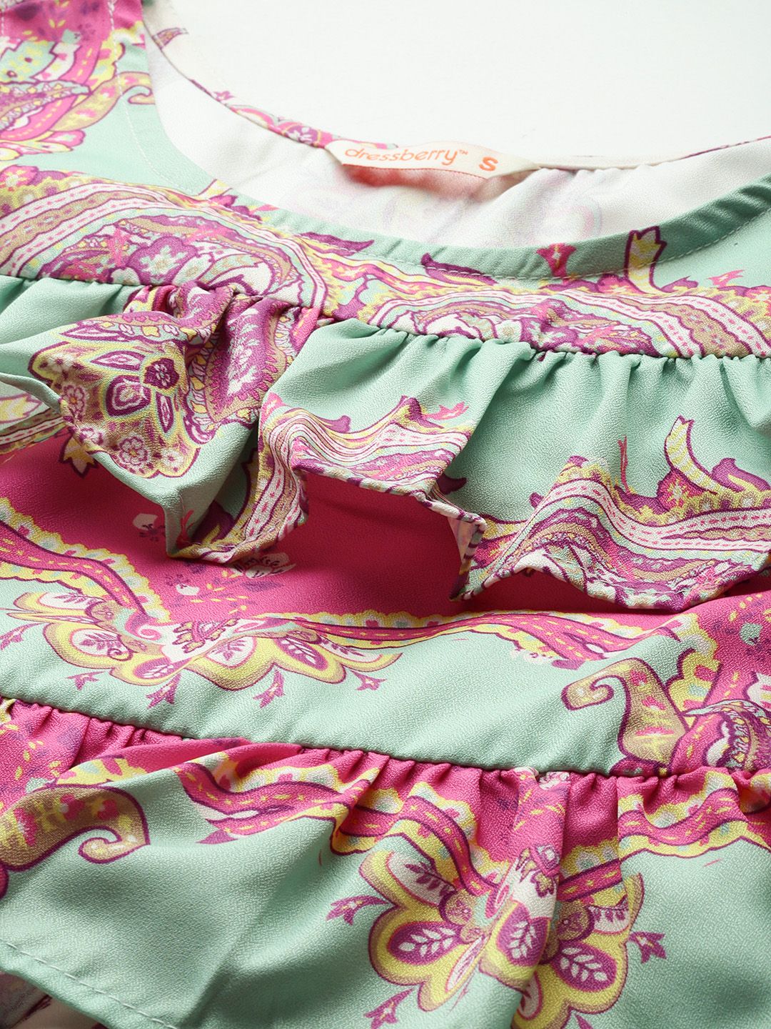 DressBerry Ethnic Print Ruffles Top