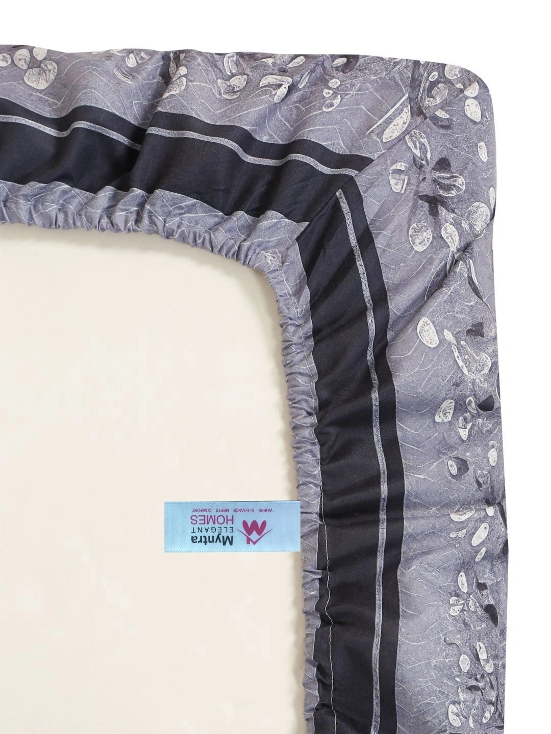 Myntra Elegant Homes Grey & Pink 400 TC King Bedsheet with 2 Pillow Covers