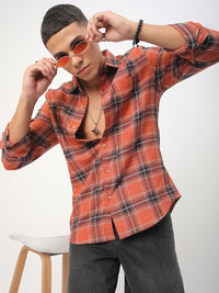 VASTRADO Men Classic Slim Fit Checked Casual Shirt