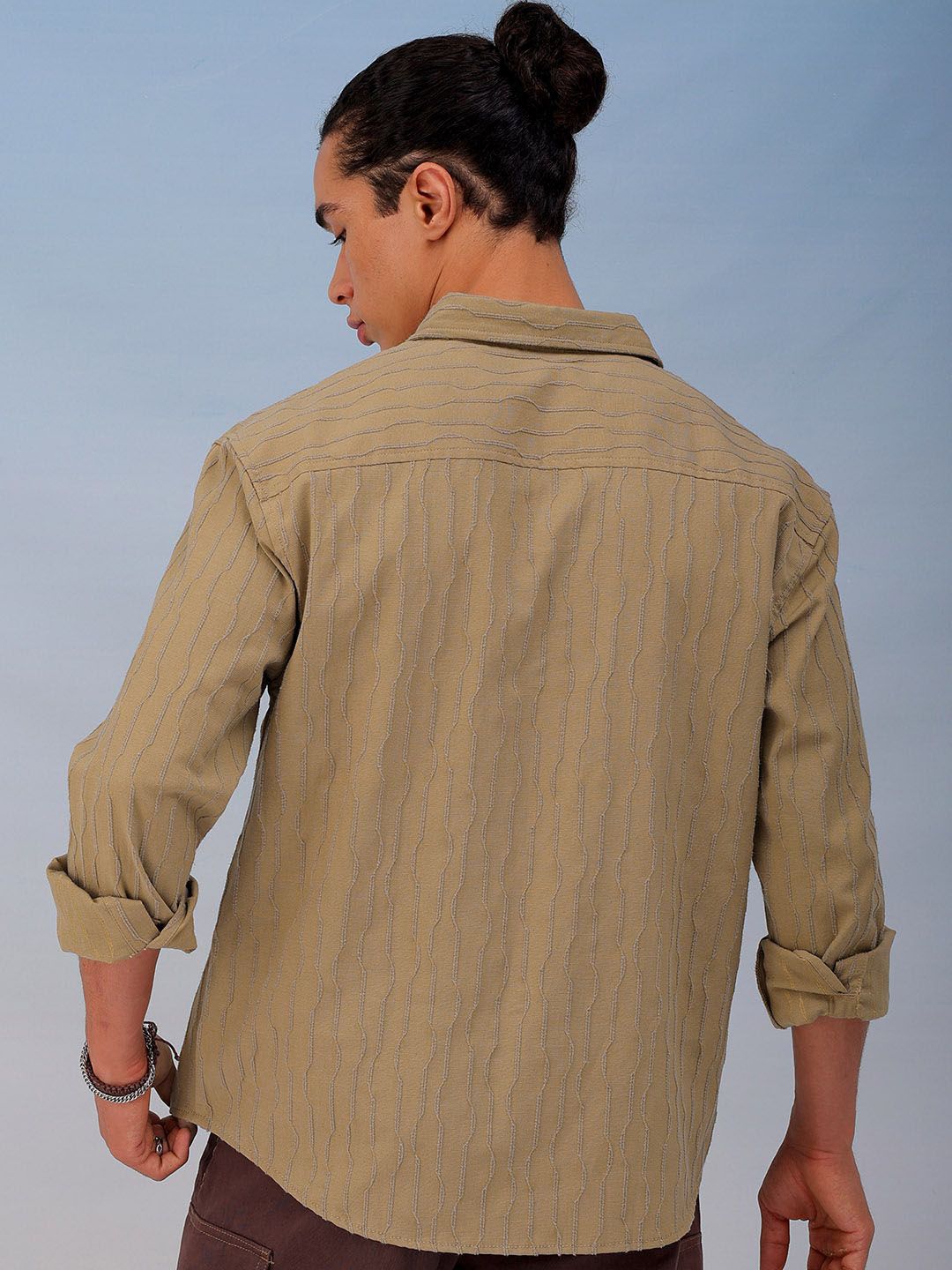 The Indian Garage Co Men Relaxed Fit Dobby Textured Resortwear Shirt