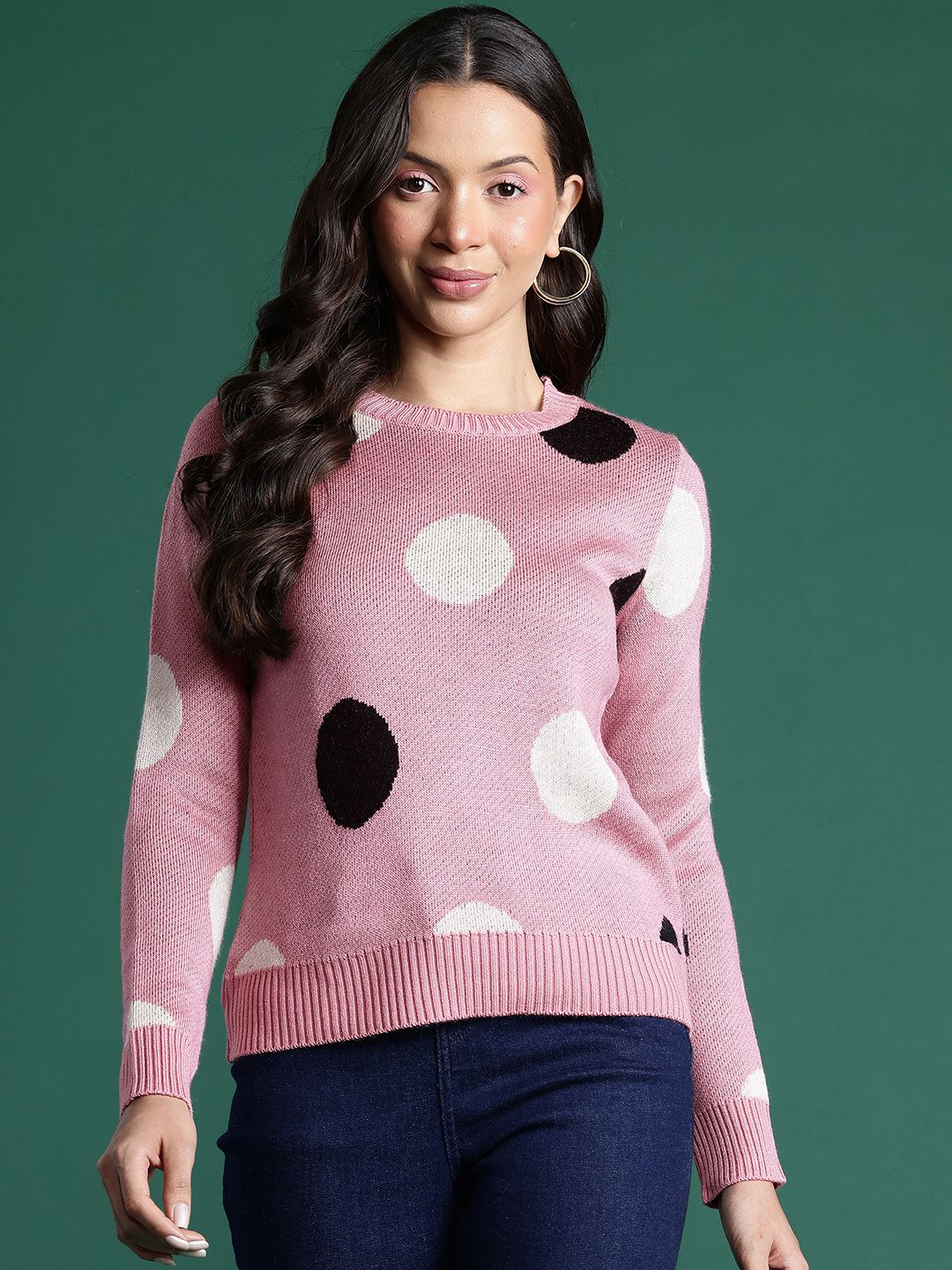 DressBerry Pure Acrylic Geometric Design Pullover