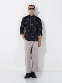 The Indian Garage Co Men Slim Fit Textured Party Shirt
