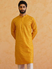 SOJANYA LUXE Motif Etnik Sulam Benang Kerja Kurta Sutera Kapas dengan Piyama