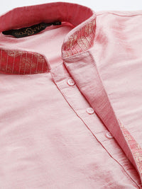SOJANYA Kurta Lurus Pepejal Merah Jambu Lelaki