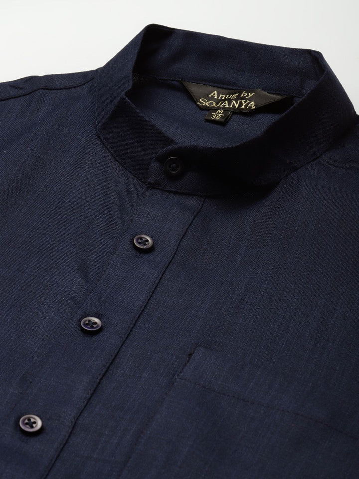 Anug oleh SOJANYA Men Navy Blue Indigo Kurta