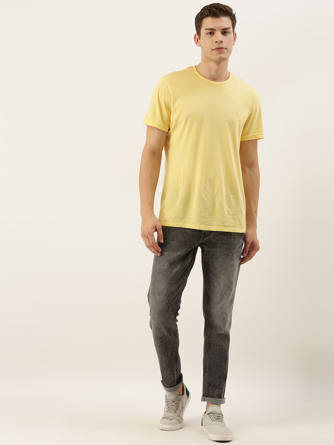 The Indian Garage Co Men Grey Slim Fit Mid-Rise Clean Look Stretchable Jeans