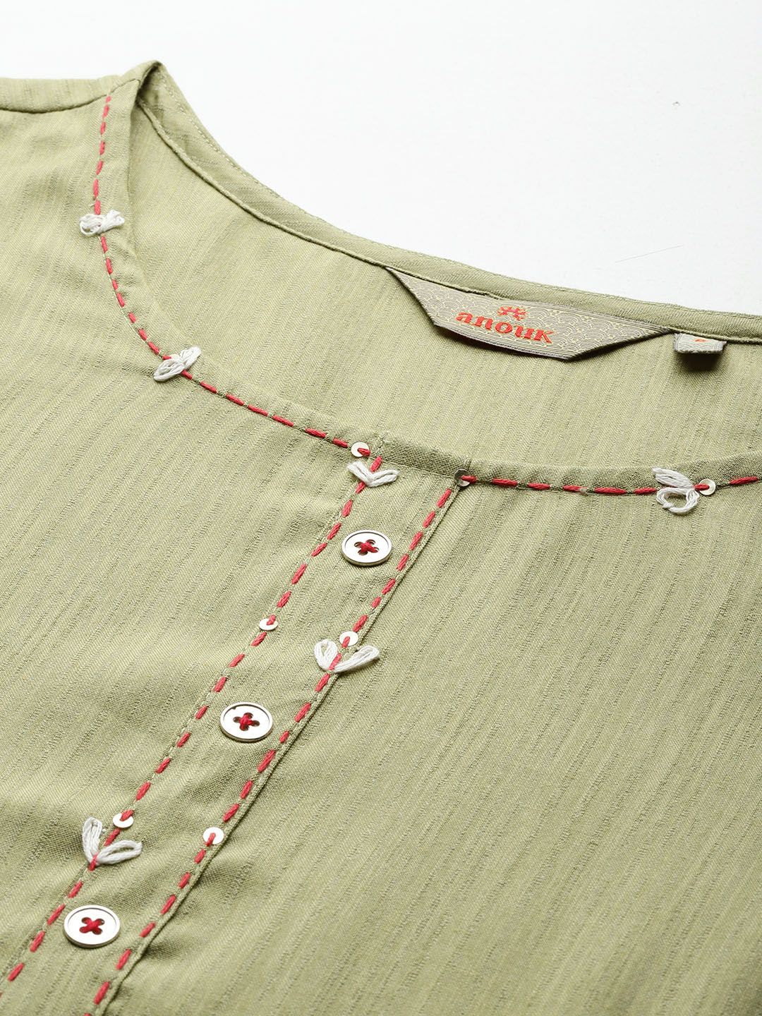 Anouk Thread Work Straight Kurta