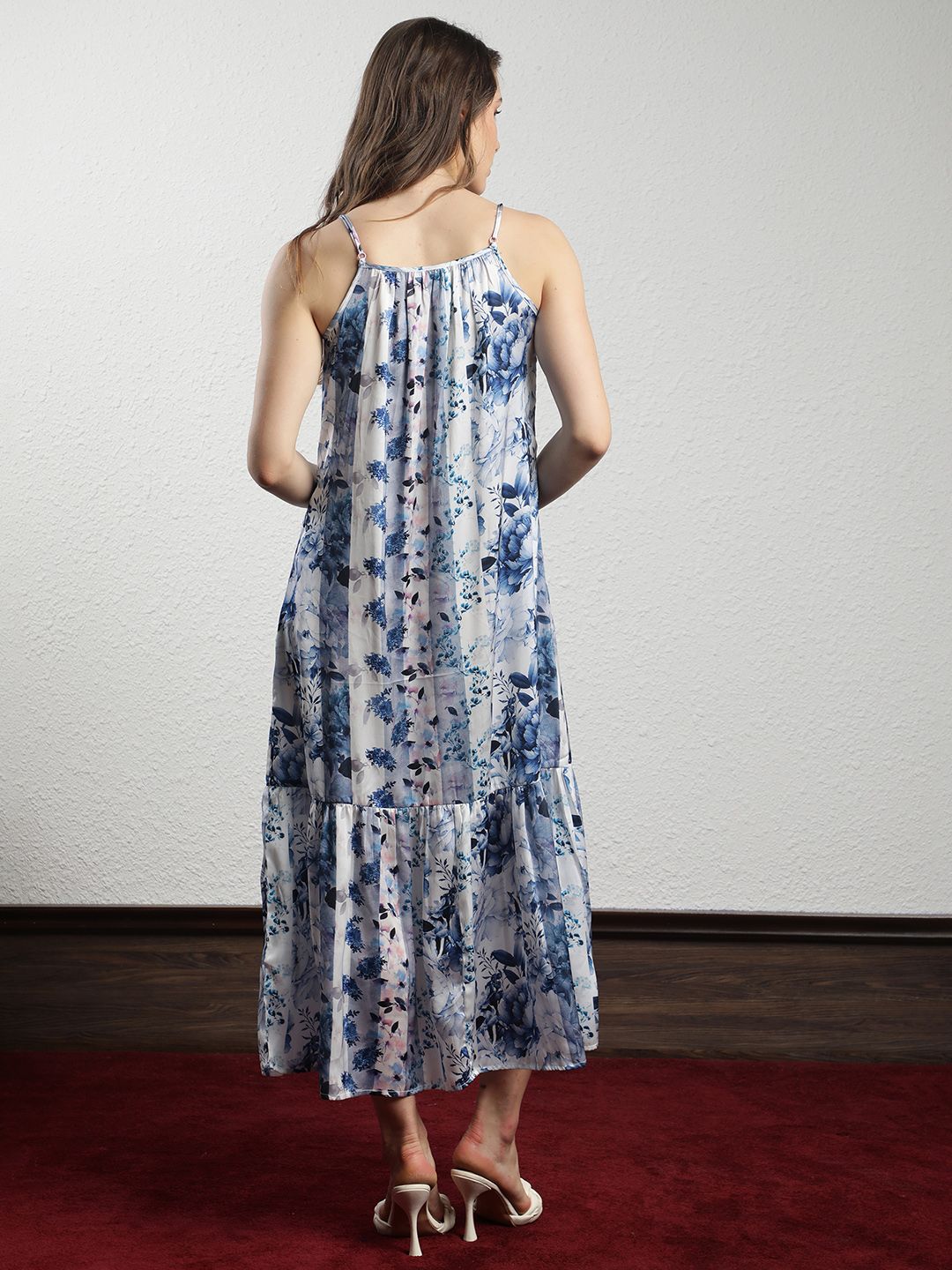RAREISM Floral Printed Pleated A-Line Dress With Jacket