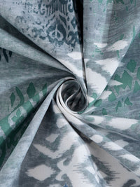KLOTTHE Blue Geometric Printed 400TC Pure Cotton Fitted Double King Bedsheet Set