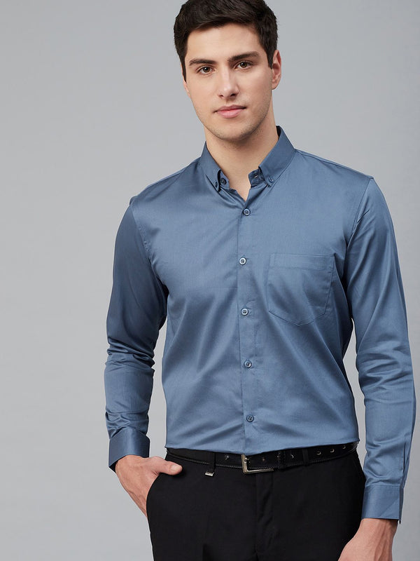 DENNISON Men Blue Comfort Formal Shirt