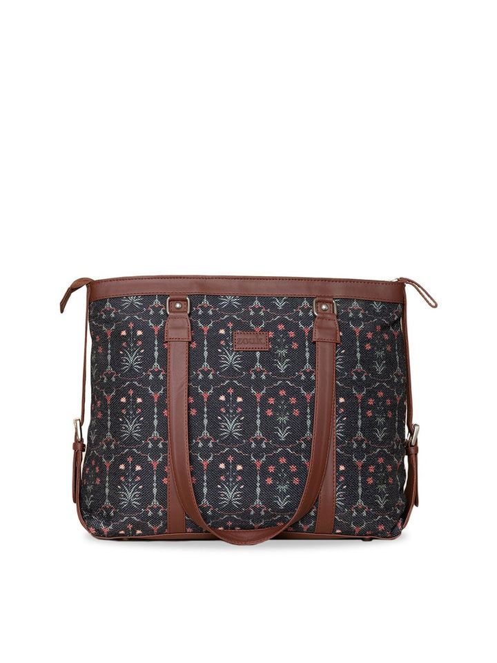 ZOUK Women Ethnic Motifs Printed Laptop Structured Hobo Bag