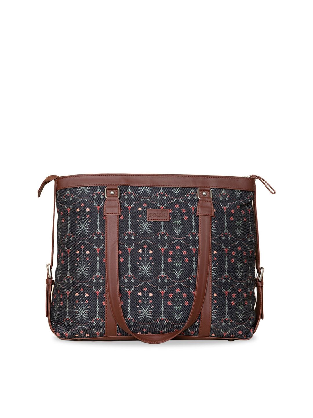 ZOUK Women Ethnic Motifs Printed Laptop Structured Hobo Bag