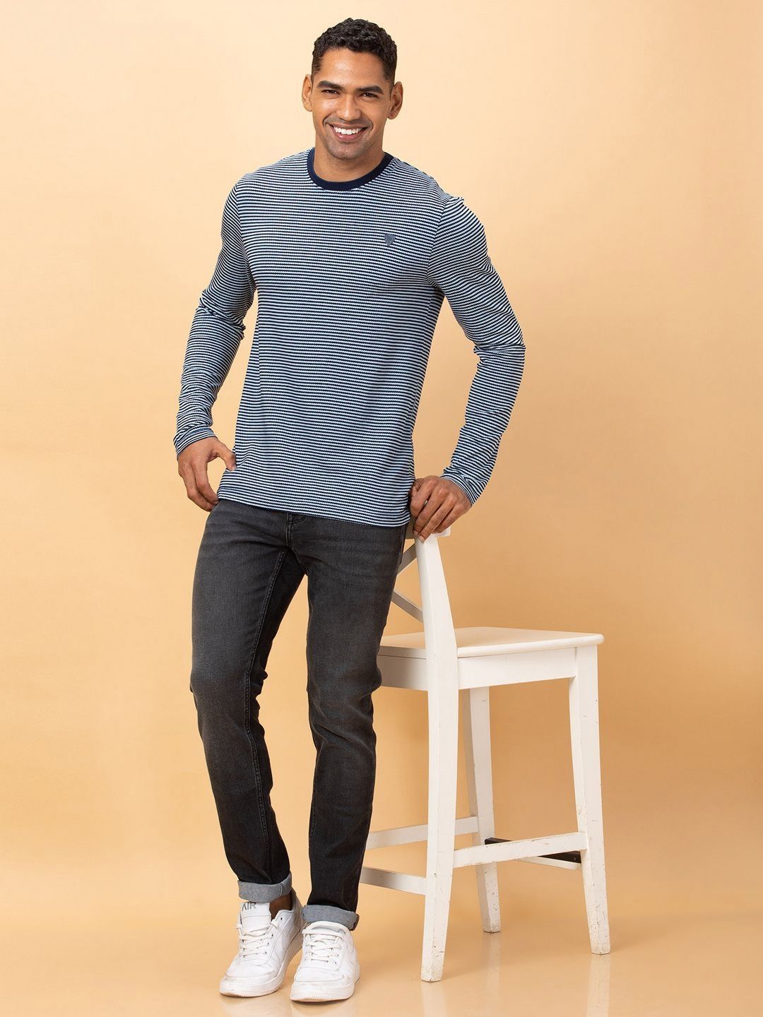 Being Human Pure Cotton Striped Pockets T-shirt