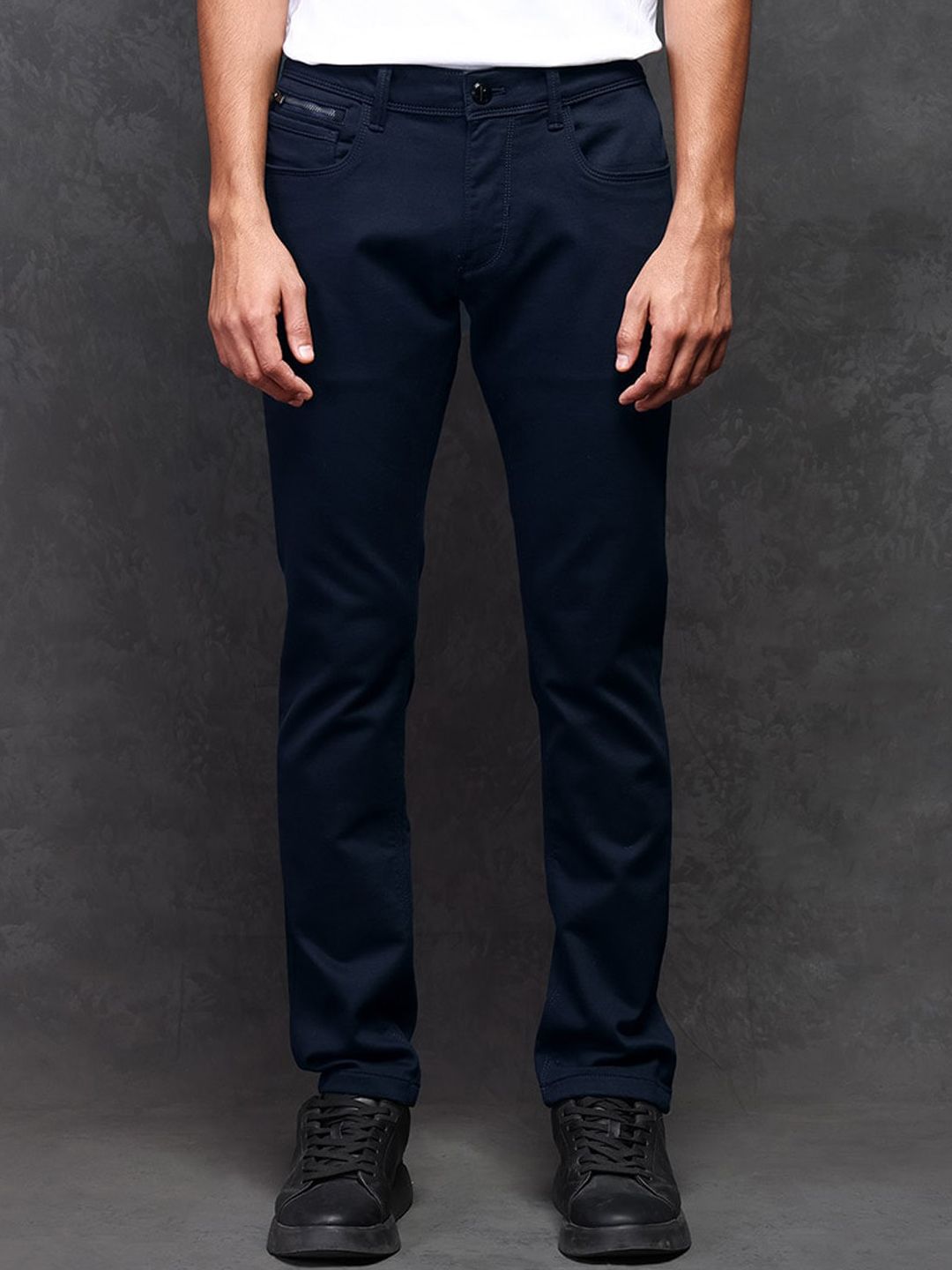 RARE RABBIT Men Satinx Slim Fit Mid-Rise Jeans
