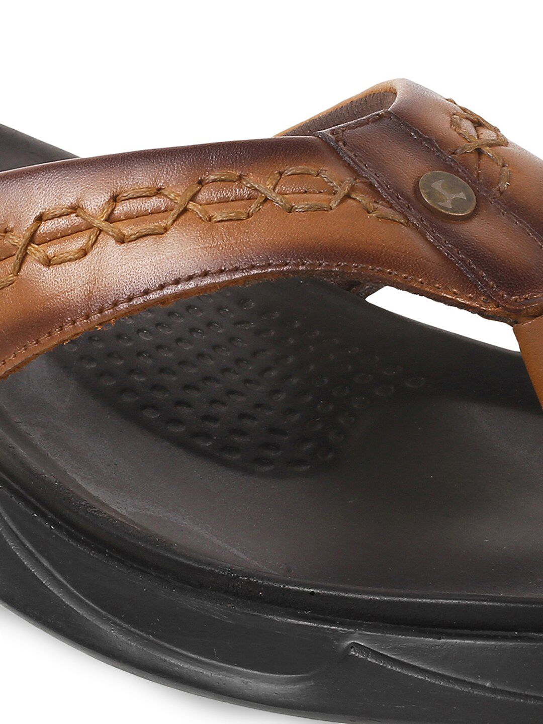 Mochi Men Textured Leather Comfort Sandals