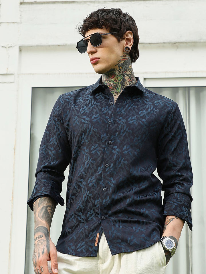 Campus Sutra Striped Slim Fit Cotton Casual Shirt