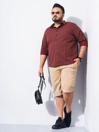 The Indian Garage Co Plus Size Micro Ditsy Printed Cotton Casual Shirt