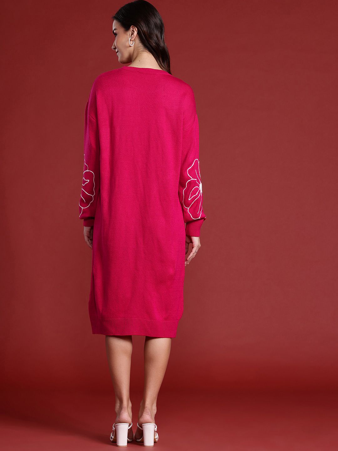 all about you Floral Embroidered Puff Sleeve Sheath Dress