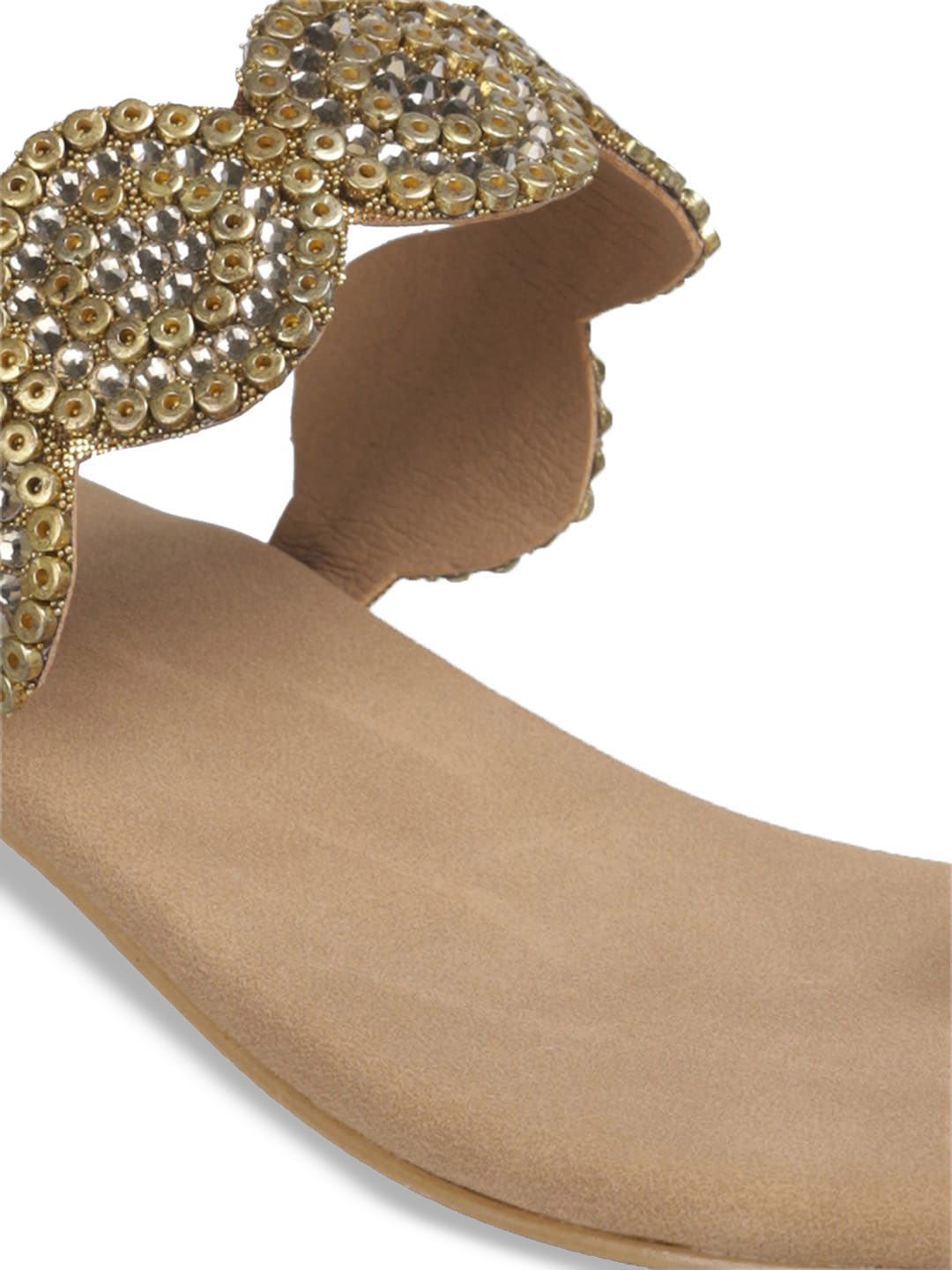 Metro Ethnic Embellished One Toe Block Heels