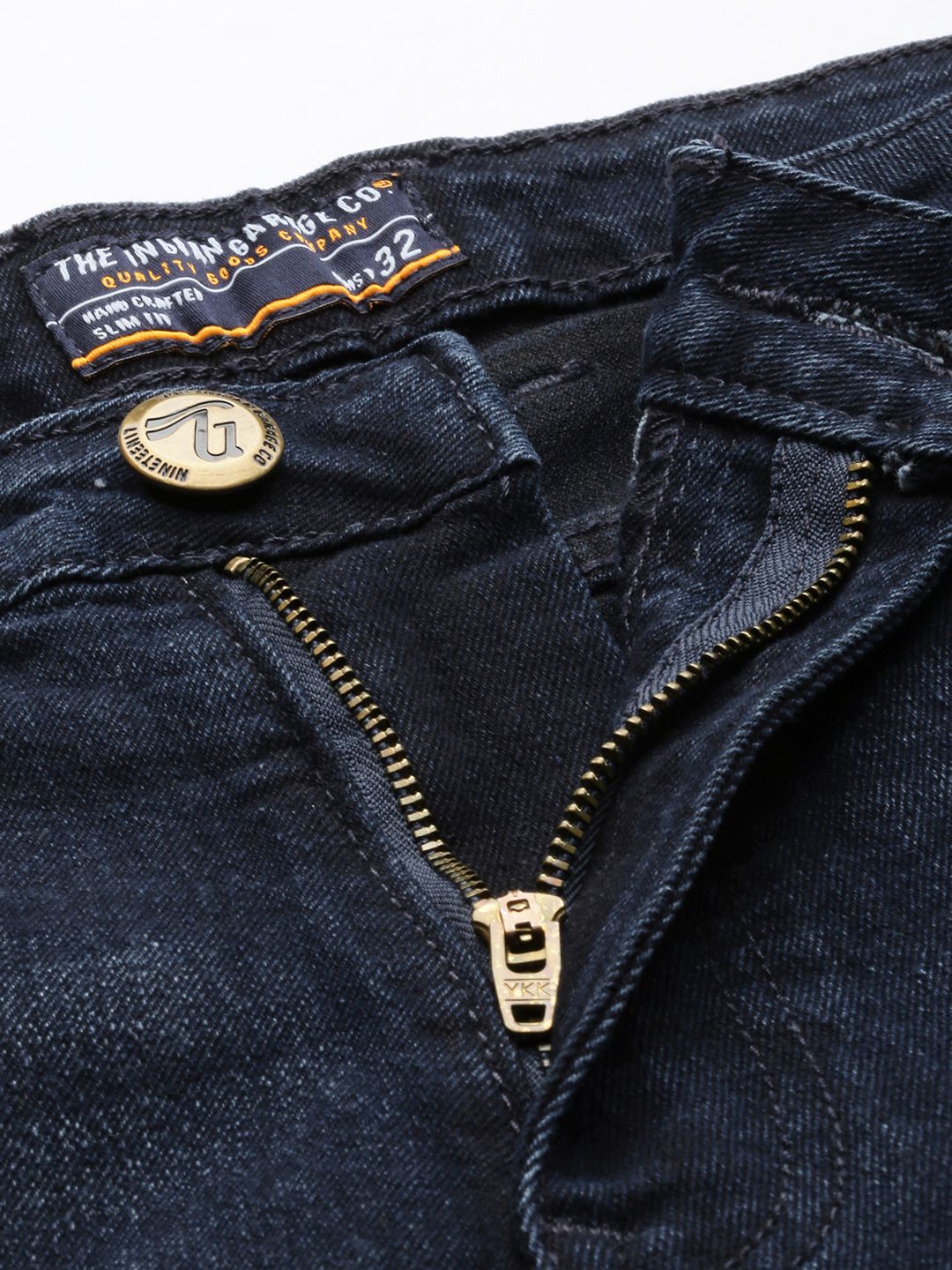 The Indian Garage Co Men Relaxed Fit Low Distress Light Fade Stretchable Jeans